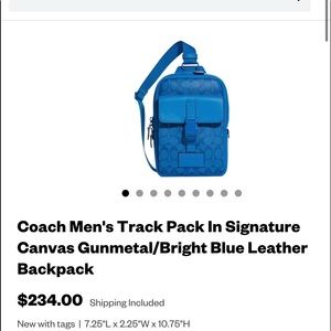 Blue coach man bag